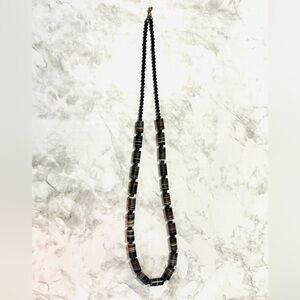 Agate Natural Semiprecious Gemstone Beaded Necklace Long Sterling Silver 925